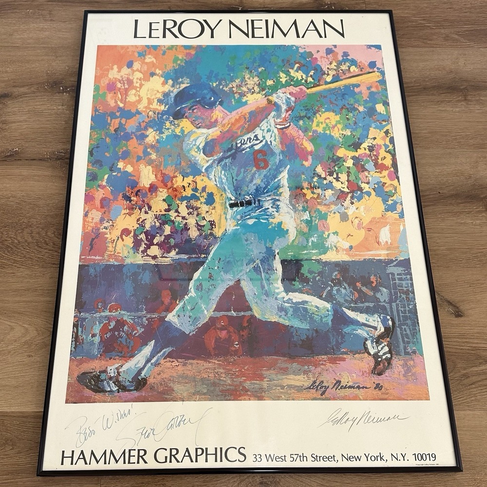 1980 LeRoy Neiman Steve Garvey Dodgers Baseball Lithograph Artist &Player Signed